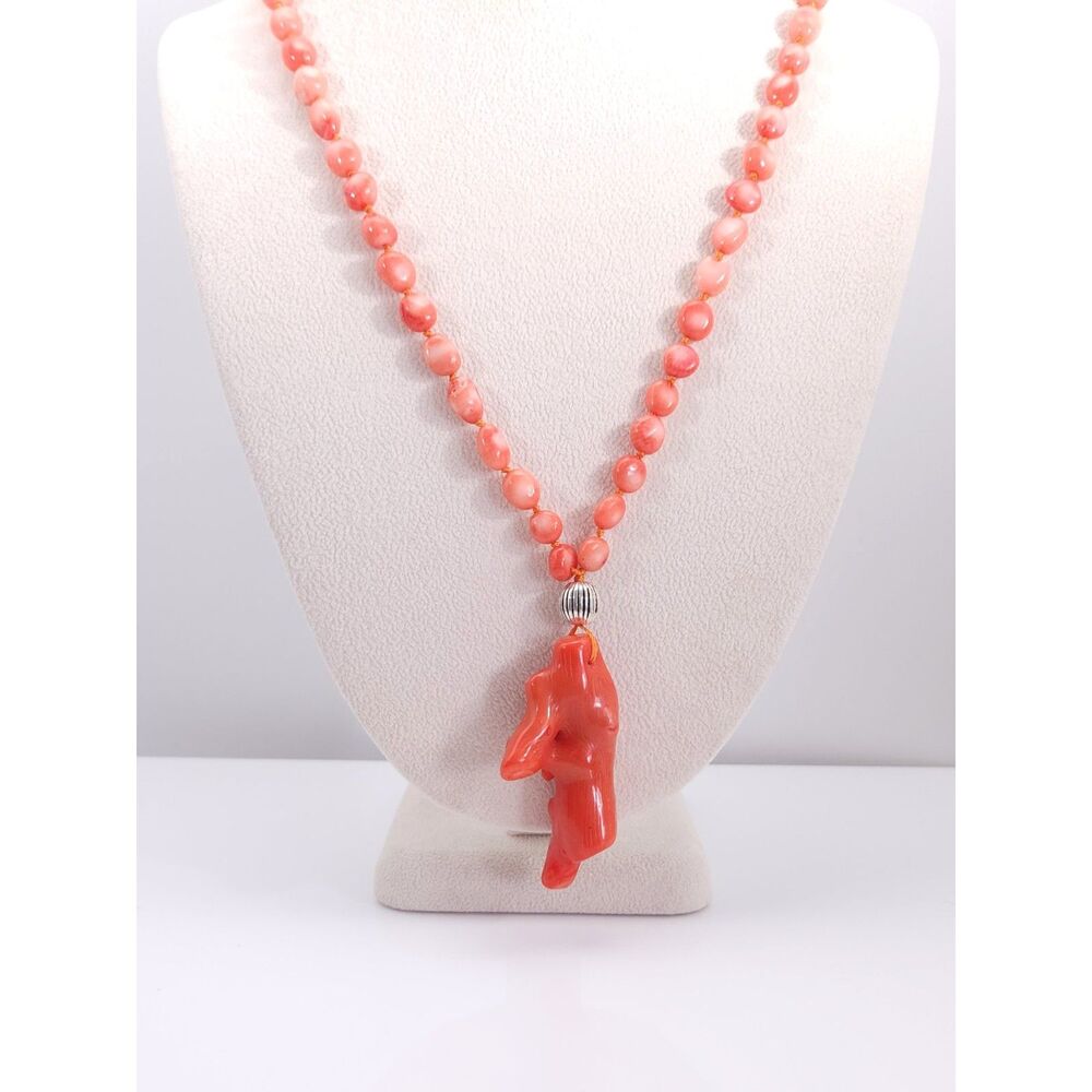 Bamboo Coral Beads Necklace 22-24-in